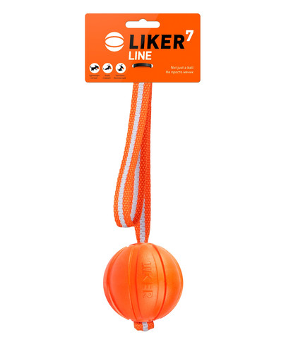 LIKER LINE Dog toy pall köiega kutsikale 7 cm