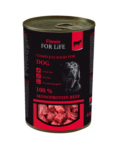 FITMIN For Life Dog Beef teraviljavaba koeratoit, veiselihaga 400 g