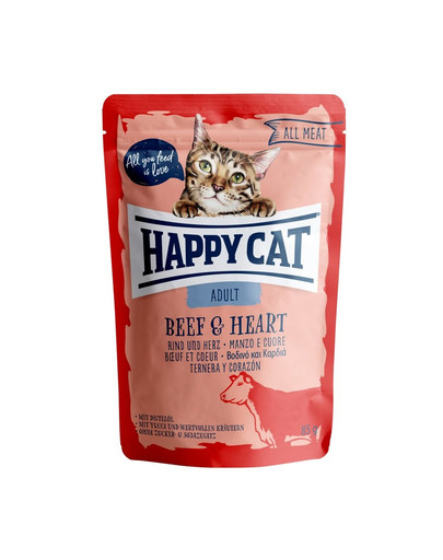 HAPPY CAT All Meat Adult Rind & Herz 85 g veiseliha ja süda