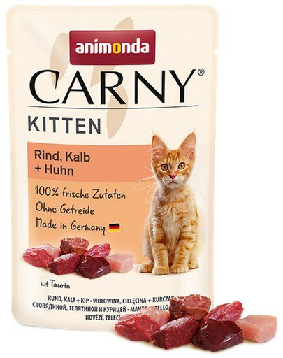 ANIMONDA Carny Kitten jautiena veršiena vištiena 85 g