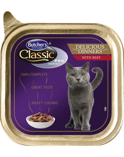BUTCHER'S Classic Delicious Dinner Cat veiseliha tükkidega kastmes100 g