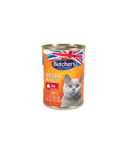 BUTCHER'S Natural&Healthy Cat veiseliha tükkidega 400 g