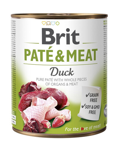 BRIT Pate & meat duck 800 g lisanditeta pardilihaga märgtoit koertele