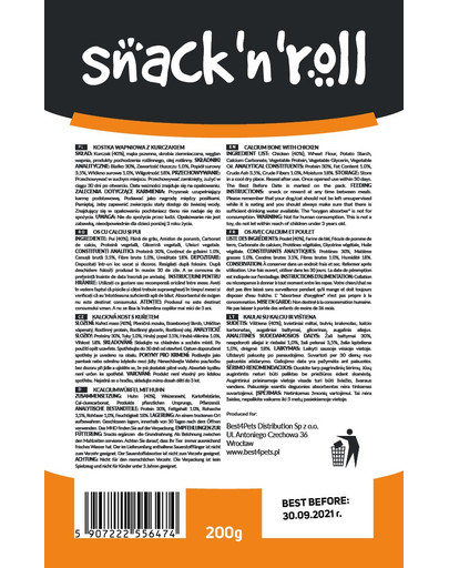 SNACK & ROLL Calcium Bone with Chicken Kaltsiumikuubik kanaga 200 g