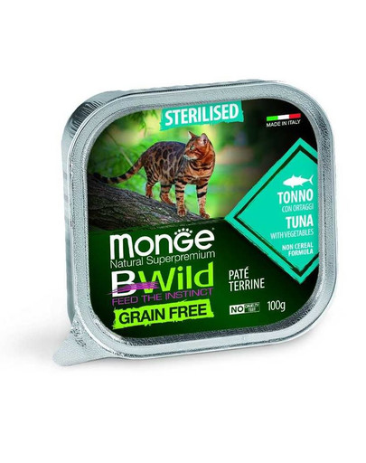 MONGE BWild GF Sterilised toit steriliseeritud kassidele tuunikala 100g