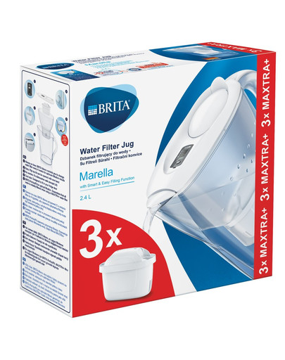 BRITA Marella Maxtra+ vee filterkann 2,4 l valge + 3 filtrit
