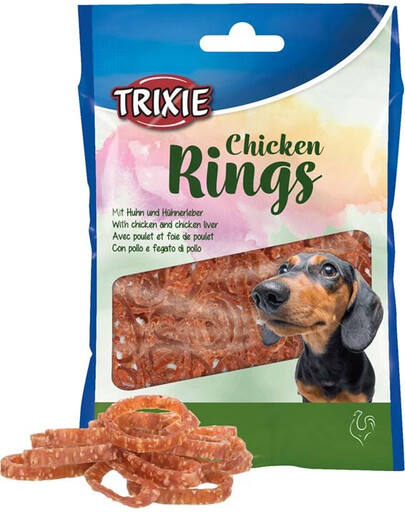 TRIXIE Chicken Rings koerte maiuspalad: kana ja kanamaks 100 g