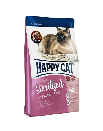 HAPPY CAT Sterilised Adult Cat Kodulinnuliha 300 g
