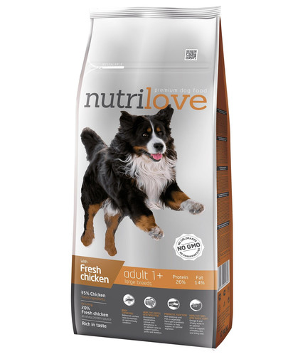 NUTRILOVE Premium Adult L koertele värske kanalihaga 12kg