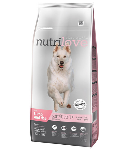 NUTRILOVE Premium Sensitive koerale lambaliha ja riisiga 12kg
