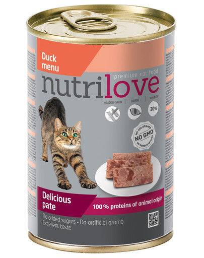 NUTRILOVE Tippkvaliteediga pardipasteet kassidele 400g