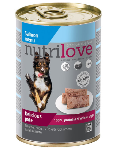 NUTRILOVE Premium Dog Koerte lõhepasteet 400g