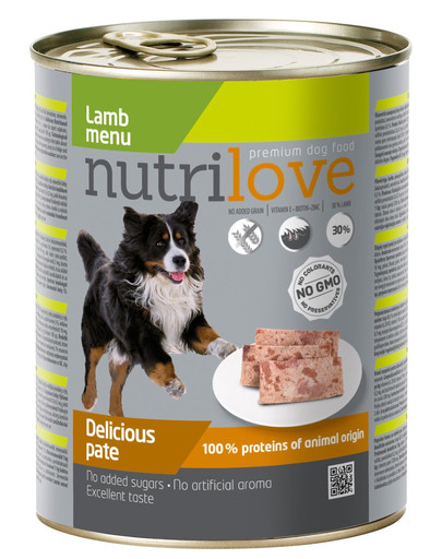 NUTRILOVE Premium Avinėlių šunų paštetas 800g