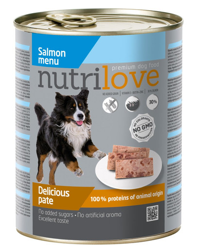 NUTRILOVE Premium Dog Koerte lõhepasteet 800g