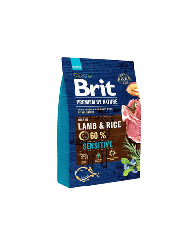 BRIT Premium By Nature Sensitive Lamb 3 kg + 6 x 800 g BRIT lambaliha ja tatraga märgtoit koertele
