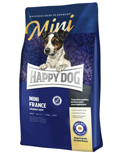 HAPPY DOG Mini France 4 kg + naturaalsed sigarid pardilihaga 7 tk.