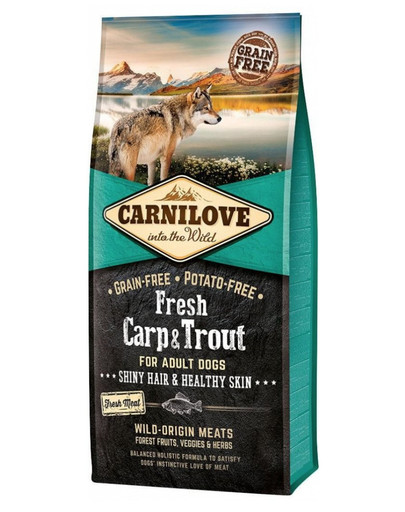 CARNILOVE Adult fresh karpiai ir upėtakiai 24 kg (2 x 12 kg)
