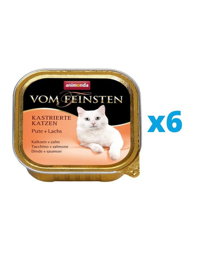 ANIMONDA Vom Feinsten rinkinys su kalakutiena ir lašiša 6 x 100 g