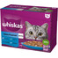 WHISKAS kalasnäkid valge kala, tursk, lõhe, tuunikala želees 12x85g