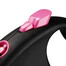 "FLEXI sissetõmmatav rihm Black Design M 5 m pikkuse lindiga, roosa