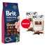 BRIT Premium By Nature Junior Large L Chicken 15 kg + WOOLF Chicken And Rawhide Twister 2 x 100g s kuivatatud nahaga mähitud kana tasuta
