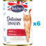 BUTCHER'S Delicious Dinners, karma dla kota, kawałki z wołowiną w galaretce 6 x 400g