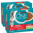 PURINA ONE Sterilcat 24x85g z wołowiną i marchewką, z łososiem i marchewką, z indykiem i zieloną fasolką, mokra karma dla kotów po sterylizacji