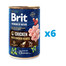 BRIT Premium by Nature Chicken&Hearts šlapias maistas šuniui su vištiena 6 x 400 g