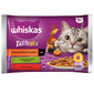 WHISKAS Täiskasvanutele kotikes 4 x 85 g Rural Flavours Collection kastmes märgtoit kastmetükkidena lambalihaga, kana ja porgandi, veise- ja linnulihaga
