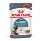 Royal Canin Hairball Care 85 g X 12 tükid, mis on leotatud maitsvas kastmes, mis on mõeldud karvapallidele kalduvatele täiskasvanud kassidele.